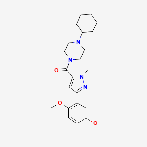 (4-cyclohexylpiperazin-1-yl)(3-(2,5-dimethoxyphenyl)-1-methyl-1H-pyrazol-5-yl)methanone
