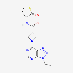 molecular formula C14H17N7O2S B2604893 1-(3-乙基-3H-[1,2,3]三唑并[4,5-d]嘧啶-7-基)-N-(2-氧代四氢噻吩-3-基)氮杂环丁烷-3-甲酰胺 CAS No. 1448134-07-3