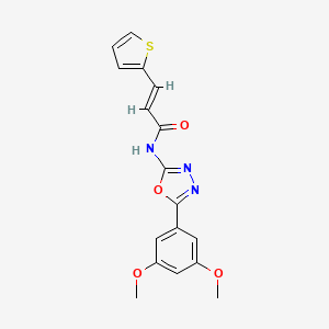 (E)-N-(5-(3,5-dimethoxyphenyl)-1,3,4-oxadiazol-2-yl)-3-(thiophen-2-yl)acrylamide