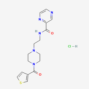 N-(2-(4-(thiophene-3-carbonyl)piperazin-1-yl)ethyl)pyrazine-2-carboxamide hydrochloride