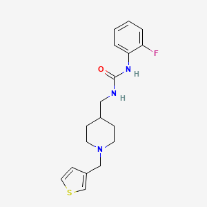 molecular formula C18H22FN3OS B2604899 1-(2-氟苯基)-3-((1-(噻吩-3-基甲基)哌啶-4-基)甲基)脲 CAS No. 1235258-49-7