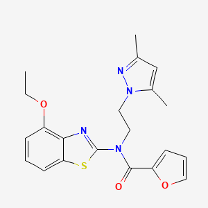 N-(2-(3,5-dimethyl-1H-pyrazol-1-yl)ethyl)-N-(4-ethoxybenzo[d]thiazol-2-yl)furan-2-carboxamide
