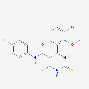 molecular formula C20H20FN3O3S B2604910 4-(2,3-二甲氧基苯基)-N-(4-氟苯基)-6-甲基-2-硫代氧-1,2,3,4-四氢嘧啶-5-甲酰胺 CAS No. 418797-80-5