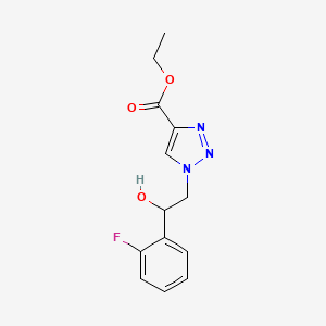 molecular formula C13H14FN3O3 B2604914 1-[2-(2-氟苯基)-2-羟乙基]-1H-1,2,3-三唑-4-羧酸乙酯 CAS No. 1986367-98-9