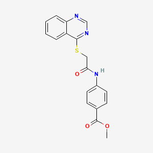 molecular formula C18H15N3O3S B2604917 Methyl 4-(2-(quinazolin-4-ylthio)acetamido)benzoate CAS No. 852366-72-4