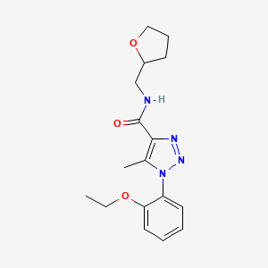 molecular formula C17H22N4O3 B2604926 1-(2-ethoxyphenyl)-5-methyl-N-(tetrahydrofuran-2-ylmethyl)-1H-1,2,3-triazole-4-carboxamide CAS No. 924819-17-0