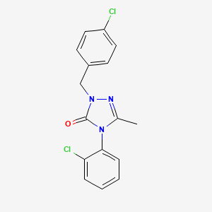 molecular formula C16H13Cl2N3O B2604927 2-(4-chlorobenzyl)-4-(2-chlorophenyl)-5-methyl-2,4-dihydro-3H-1,2,4-triazol-3-one CAS No. 860789-85-1