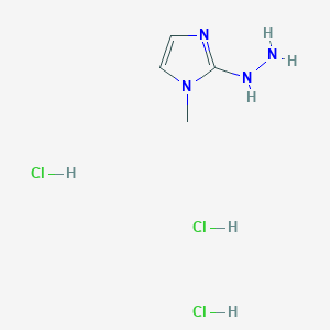 molecular formula C4H11Cl3N4 B2604930 2-肼基-1-甲基-1H-咪唑三盐酸盐 CAS No. 1855888-39-9