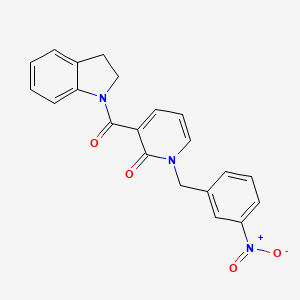 molecular formula C21H17N3O4 B2604931 3-(吲哚-1-羰基)-1-(3-硝基苄基)吡啶-2(1H)-酮 CAS No. 946222-82-8