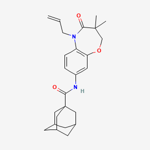 molecular formula C25H32N2O3 B2604933 (3r,5r,7r)-N-(5-allyl-3,3-dimethyl-4-oxo-2,3,4,5-tetrahydrobenzo[b][1,4]oxazepin-8-yl)adamantane-1-carboxamide CAS No. 921869-15-0