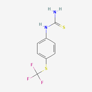 molecular formula C8H7F3N2S2 B2604939 4-(三氟甲硫基硫代)苯硫脲 CAS No. 886499-77-0