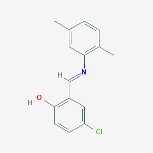 molecular formula C15H14ClNO B2604949 4-chloro-2-{(E)-[(2,5-dimethylphenyl)imino]methyl}phenol CAS No. 5188-62-5