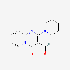 molecular formula C15H17N3O2 B2604959 9-Methyl-4-oxo-2-piperidin-1-yl-4H-pyrido[1,2-a]pyrimidine-3-carbaldehyde CAS No. 303792-40-7