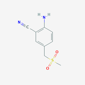 molecular formula C9H10N2O2S B2604961 2-Amino-5-(methylsulfonylmethyl)benzonitrile CAS No. 1557985-87-1