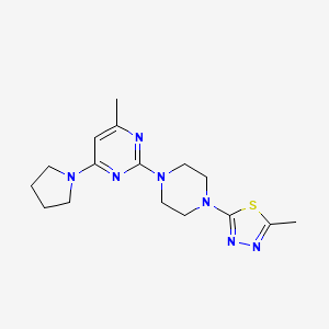 2-Methyl-5-[4-(4-methyl-6-pyrrolidin-1-ylpyrimidin-2-yl)piperazin-1-yl]-1,3,4-thiadiazole