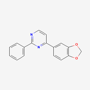 molecular formula C17H12N2O2 B2604963 4-(1,3-Benzodioxol-5-yl)-2-phenylpyrimidine CAS No. 685106-68-7