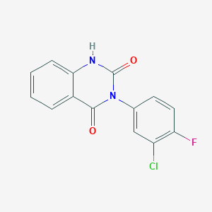 molecular formula C14H8ClFN2O2 B2604970 3-(3-Chloro-4-fluorophenyl)-1H-quinazoline-2,4-dione CAS No. 443116-17-4