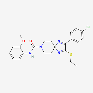 2-(4-chlorophenyl)-3-(ethylthio)-N-(2-methoxyphenyl)-1,4,8-triazaspiro[4.5]deca-1,3-diene-8-carboxamide