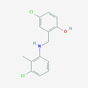 molecular formula C14H13Cl2NO B2604975 4-氯-2-({[(3-氯-2-甲基苯基)氨基]甲基}苯酚 CAS No. 1040002-25-2