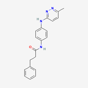 N-(4-((6-methylpyridazin-3-yl)amino)phenyl)-3-phenylpropanamide
