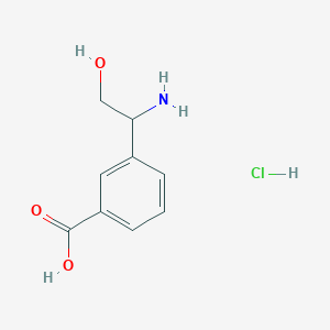 molecular formula C9H12ClNO3 B2604984 3-(1-氨基-2-羟乙基)苯甲酸；盐酸盐 CAS No. 2137746-61-1