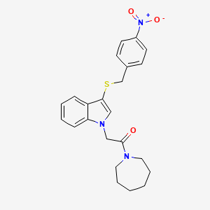 molecular formula C23H25N3O3S B2604988 1-(azepan-1-yl)-2-(3-((4-nitrobenzyl)thio)-1H-indol-1-yl)ethanone CAS No. 896004-28-7