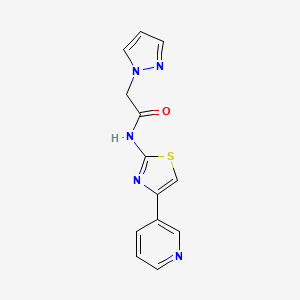 molecular formula C13H11N5OS B2604991 2-(1H-吡唑-1-基)-N-(4-(吡啶-3-基)噻唑-2-基)乙酰胺 CAS No. 1207008-66-9