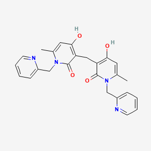 molecular formula C25H24N4O4 B2604992 3,3'-亚甲基双(4-羟基-6-甲基-1-(吡啶-2-基甲基)吡啶-2(1H)-酮) CAS No. 883091-71-2