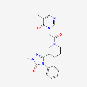5,6-dimethyl-3-(2-(3-(1-methyl-5-oxo-4-phenyl-4,5-dihydro-1H-1,2,4-triazol-3-yl)piperidin-1-yl)-2-oxoethyl)pyrimidin-4(3H)-one