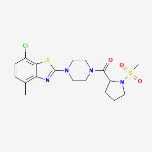 (4-(7-Chloro-4-methylbenzo[d]thiazol-2-yl)piperazin-1-yl)(1-(methylsulfonyl)pyrrolidin-2-yl)methanone