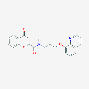 4-oxo-N-(3-(quinolin-8-yloxy)propyl)-4H-chromene-2-carboxamide