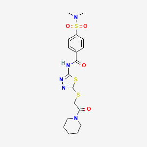 4-(N,N-dimethylsulfamoyl)-N-(5-((2-oxo-2-(piperidin-1-yl)ethyl)thio)-1,3,4-thiadiazol-2-yl)benzamide