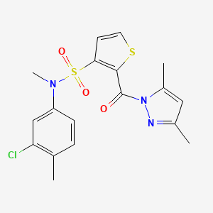 N-(3-chloro-4-methylphenyl)-2-[(3,5-dimethyl-1H-pyrazol-1-yl)carbonyl]-N-methylthiophene-3-sulfonamide