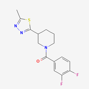 molecular formula C15H15F2N3OS B2605014 (3,4-Difluorophenyl)(3-(5-methyl-1,3,4-thiadiazol-2-yl)piperidin-1-yl)methanone CAS No. 1105228-93-0