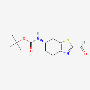 molecular formula C13H18N2O3S B2605016 tert-butyl N-[(6S)-2-formyl-4,5,6,7-tetrahydro-1,3-benzothiazol-6-yl]carbamate CAS No. 1909294-18-3