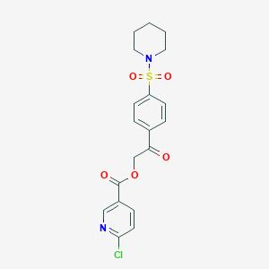 molecular formula C19H19ClN2O5S B2605019 [2-Oxo-2-(4-piperidin-1-ylsulfonylphenyl)ethyl] 6-chloropyridine-3-carboxylate CAS No. 1004218-87-4