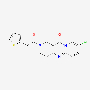 molecular formula C17H14ClN3O2S B2605021 8-氯-2-(2-(噻吩-2-基)乙酰)-3,4-二氢-1H-二吡啶并[1,2-a:4',3'-d]嘧啶-11(2H)-酮 CAS No. 1903387-81-4