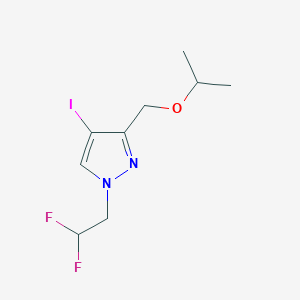 molecular formula C9H13F2IN2O B2605022 1-(2,2-difluoroethyl)-4-iodo-3-(isopropoxymethyl)-1H-pyrazole CAS No. 1856031-70-3