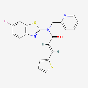 molecular formula C20H14FN3OS2 B2605023 (E)-N-(6-fluorobenzo[d]thiazol-2-yl)-N-(pyridin-2-ylmethyl)-3-(thiophen-2-yl)acrylamide CAS No. 899735-96-7