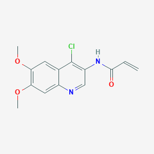 molecular formula C14H13ClN2O3 B2605024 N-(4-Chloro-6,7-dimethoxyquinolin-3-yl)prop-2-enamide CAS No. 2305448-57-9