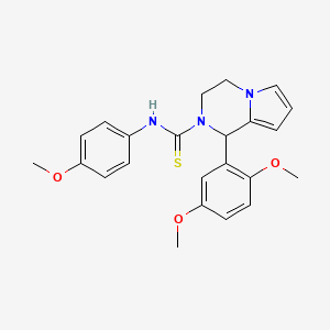 molecular formula C23H25N3O3S B2605026 1-(2,5-dimethoxyphenyl)-N-(4-methoxyphenyl)-3,4-dihydropyrrolo[1,2-a]pyrazine-2(1H)-carbothioamide CAS No. 393831-06-6