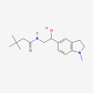 N-(2-hydroxy-2-(1-methylindolin-5-yl)ethyl)-3,3-dimethylbutanamide