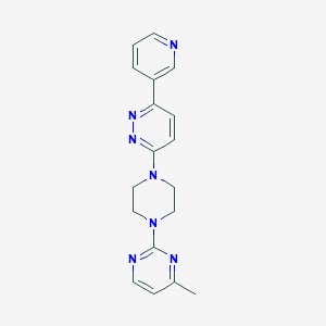 molecular formula C18H19N7 B2605040 3-[4-(4-Methylpyrimidin-2-yl)piperazin-1-yl]-6-pyridin-3-ylpyridazine CAS No. 2380144-21-6