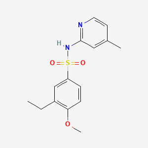 molecular formula C15H18N2O3S B2605042 3-ethyl-4-methoxy-N-(4-methylpyridin-2-yl)benzenesulfonamide CAS No. 915884-55-8