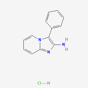 molecular formula C13H12ClN3 B2605047 3-Phenylimidazo[1,2-a]pyridin-2-amine;hydrochloride CAS No. 2445791-30-8