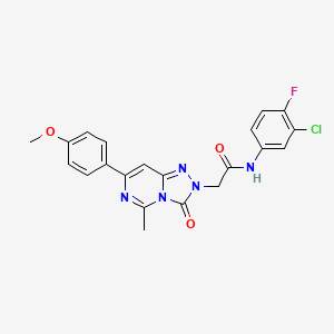 molecular formula C21H17ClFN5O3 B2605048 N-(3-chloro-4-fluorophenyl)-2-[7-(4-methoxyphenyl)-5-methyl-3-oxo[1,2,4]triazolo[4,3-c]pyrimidin-2(3H)-yl]acetamide CAS No. 1251608-84-0