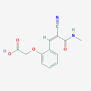 molecular formula C13H12N2O4 B2605049 2-[2-[(Z)-2-cyano-3-(methylamino)-3-oxoprop-1-enyl]phenoxy]acetic acid CAS No. 1054403-54-1