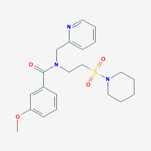 3-methoxy-N-[2-(1-piperidinylsulfonyl)ethyl]-N-(2-pyridinylmethyl)benzamide