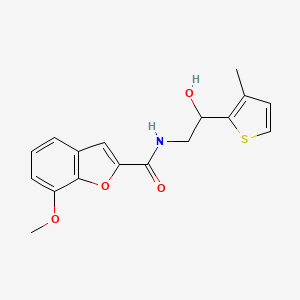 molecular formula C17H17NO4S B2605055 N-(2-羟基-2-(3-甲基噻吩-2-基)乙基)-7-甲氧基苯并呋喃-2-甲酰胺 CAS No. 1351652-91-9