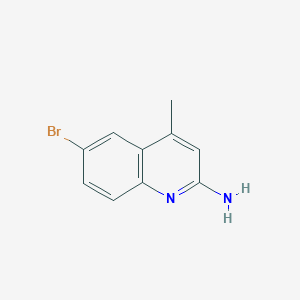 molecular formula C10H9BrN2 B2605057 6-溴-4-甲基喹啉-2-胺 CAS No. 942500-34-7